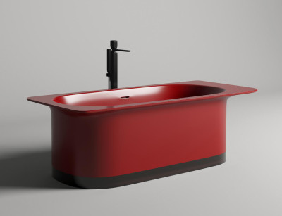 SALINI Ninfea отдельностоящая ванна из камня S-Stone 1800х820х575 мм, цвет: RAL7016 Антрацитово-серый