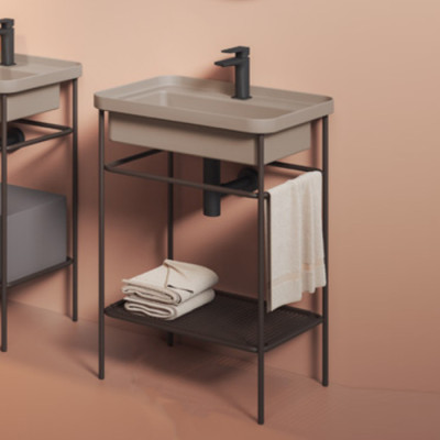 ARTCERAM Fuori Scala металлическая структура с раковиной 80x45, цвет: brown matera